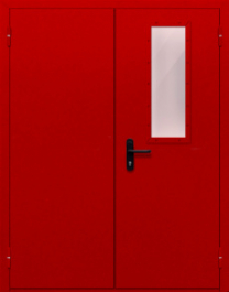 Фото двери «Двупольная со стеклом (красная)» в Дрезне