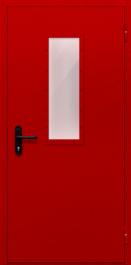 Фото двери «Однопольная со стеклом (красная)» в Дрезне