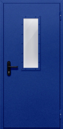 Фото двери «Однопольная со стеклом (синяя)» в Дрезне