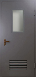 Фото двери «Техническая дверь №5 со стеклом и решеткой» в Дрезне