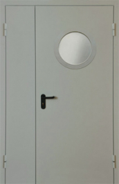 Фото двери «Полуторная с круглым стеклом EI-30» в Дрезне